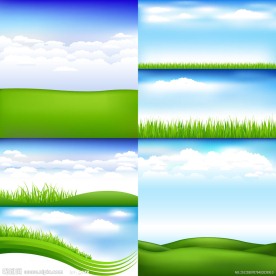 蓝天白云草地 春天背景