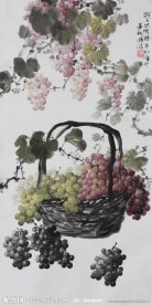 彩墨葡萄 岁岁出明珠