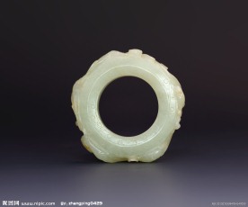 玉器 玉浮雕螭龙环(圆形)小