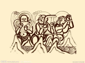 莫高窟254窟 北魏 药叉伎乐