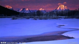 夕阳雪景