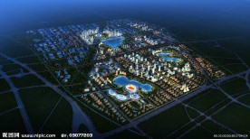 滨海新区塘沽海洋高新区夜景效果图