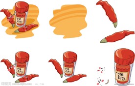 手绘红辣椒表情