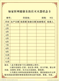 灭火器状态卡