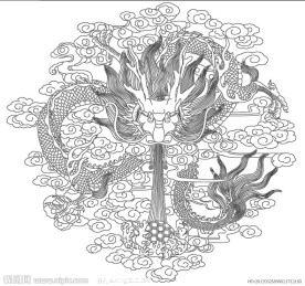 祥云龙线条