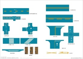 交通矢量图标道路交通标线