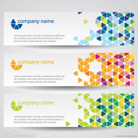 时尚三角形横幅背景