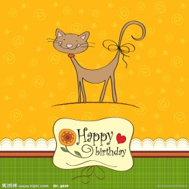 可爱小猫生日卡片