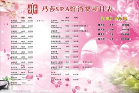 美容SPA价目表