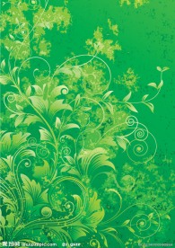 绿色梦幻花纹墨迹背景