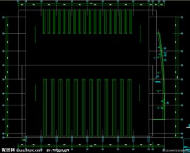 师范大学体育馆 屋顶层给排水平面