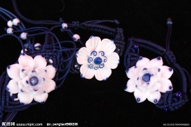 青花瓷陶瓷胸花挂件