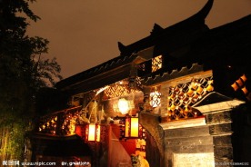 四川成都宽窄巷子大妙火锅店大门