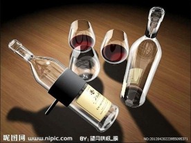 瓶子玻璃酒杯模型