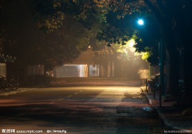 路灯下的路