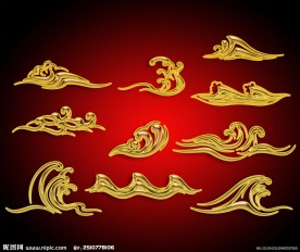 金色祥云图案设计素材