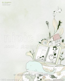 手绘卡通画