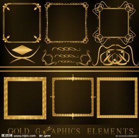 金色欧式边框花纹