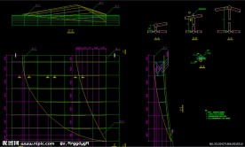 师范大学体育馆 屋顶装饰件构架布置图