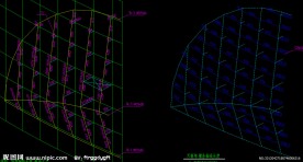 师范大学体育馆 杆件截面及轴线尺寸