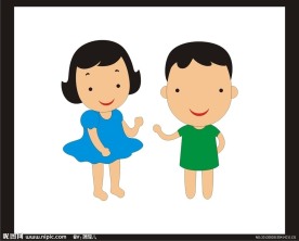 卡通可爱情侣男孩女孩