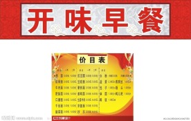 早餐价目表