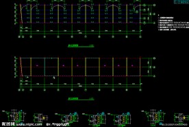 钢结构工程 局部二层主 次结构布置