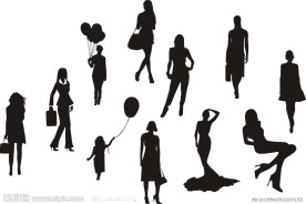 矢量女性人物剪影
