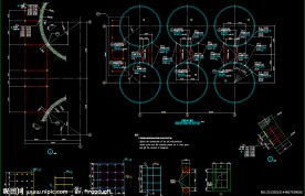 水泥厂钢构工程 库侧埋件布置