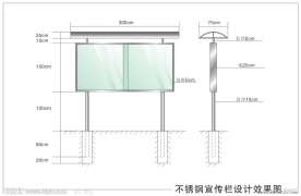 不锈钢宣传栏设计