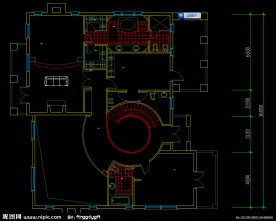 单体别墅二层平面
