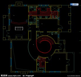 单体别墅二层平面