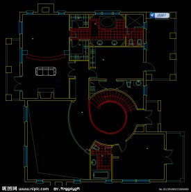 单体别墅二层平面