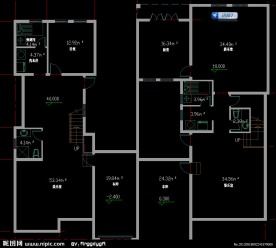 单体别墅首层平面