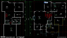 单体别墅 半地下层 首层平面