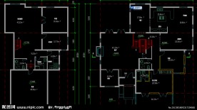 单体别墅首层 半地下层平面
