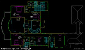 单体别墅二层平面