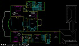 单体别墅二层平面
