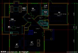 单体别墅首层平面