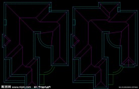 单体别墅屋顶平面