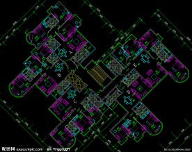 高尔夫别墅 住宅楼标准层平面