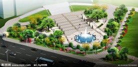 广场景观设计鸟瞰效果图