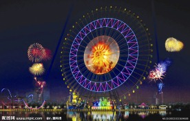 苏州园区摩天轮夜景