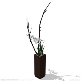 SketchUp家居饰品假花