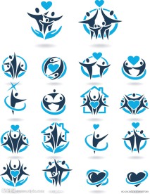 人形爱心团队logo设计