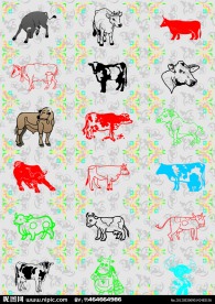 失量动物集合 牛