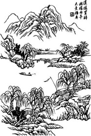 矢量国画山水图