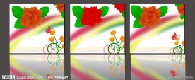 玫瑰无框画