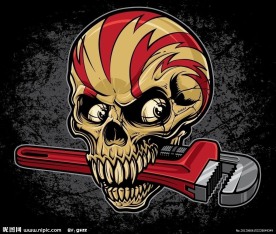 恐怖骷髅头T恤图案