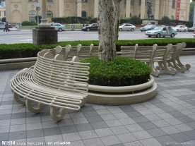 上海街头景观座椅图片